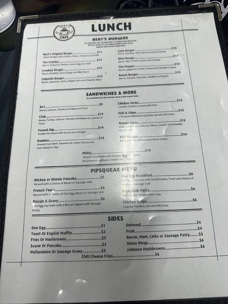 Bert's Family Cafe June Burger