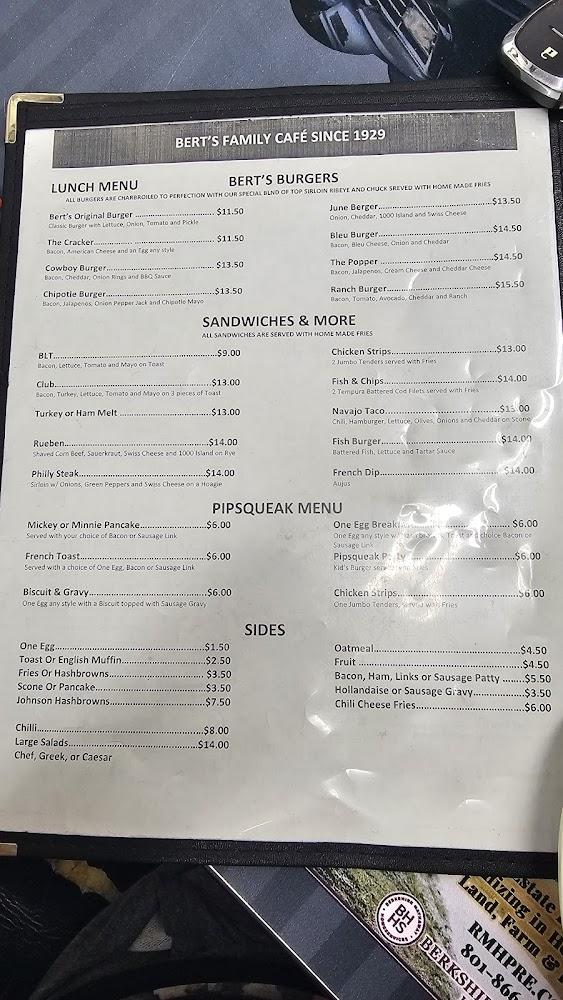 Bert's Family Cafe Menu image 3