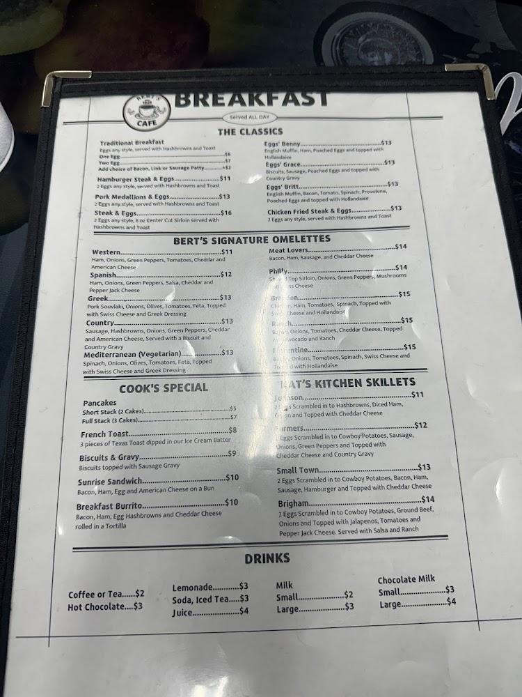 Bert's Family Cafe Menu image 4